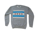 Chicago Flag Grey Crew Neck Sweatshirt product image 1, provided for visual reference and product detail review