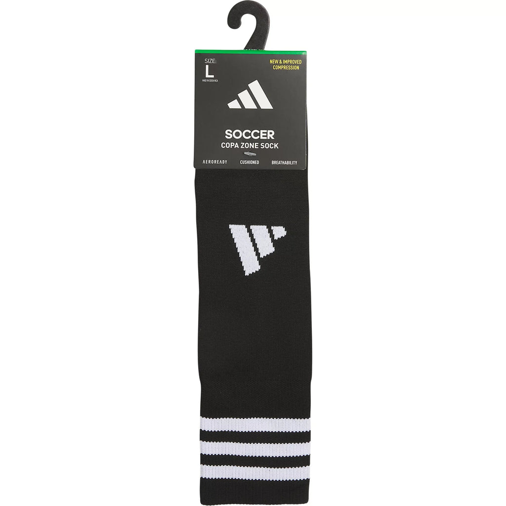 Adidas Copa Zone Cushion 5 OTC Socks - Black/White product image 4, provided for visual reference and product detail review