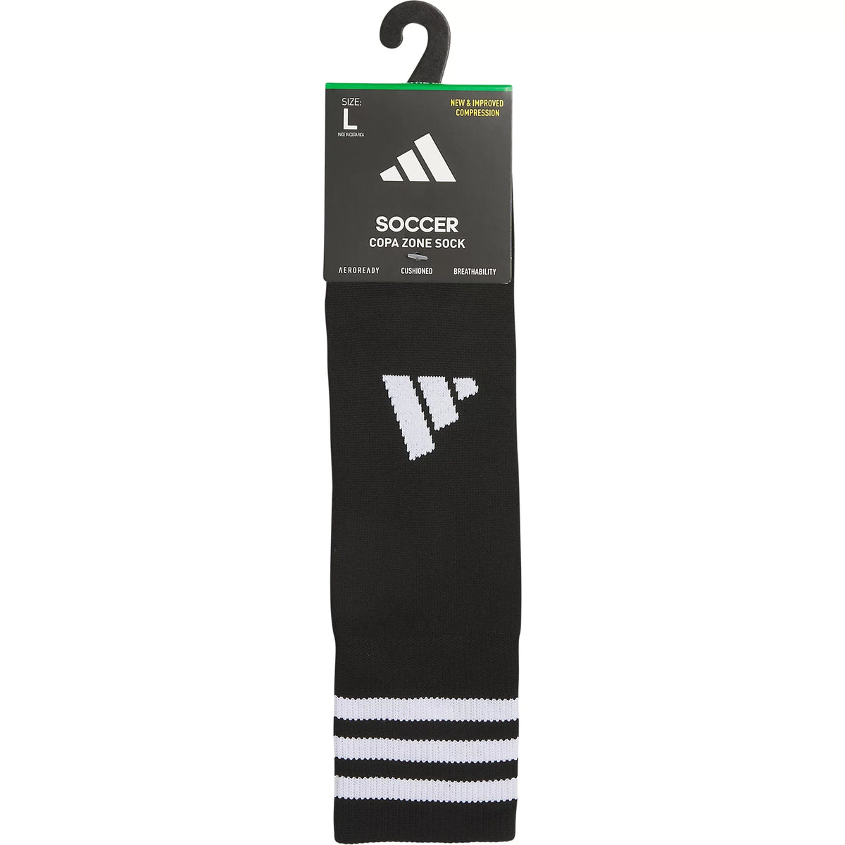 Adidas Copa Zone Cushion 5 OTC Socks - Black/White product image 4, provided for visual reference and product detail review