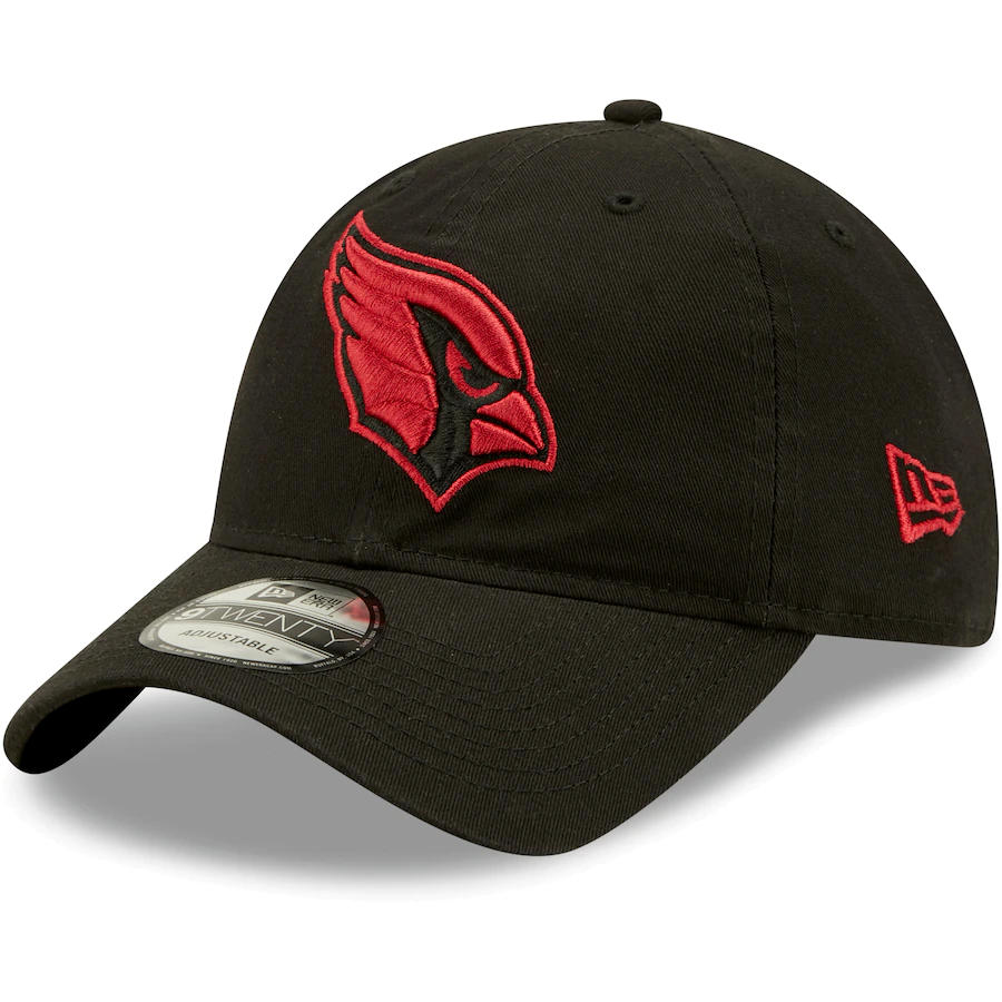 Arizona Cardinals New Era 2.0 Core Classic 9TWENTY Adjustable Hat - Black product image 1, provided for visual reference and
