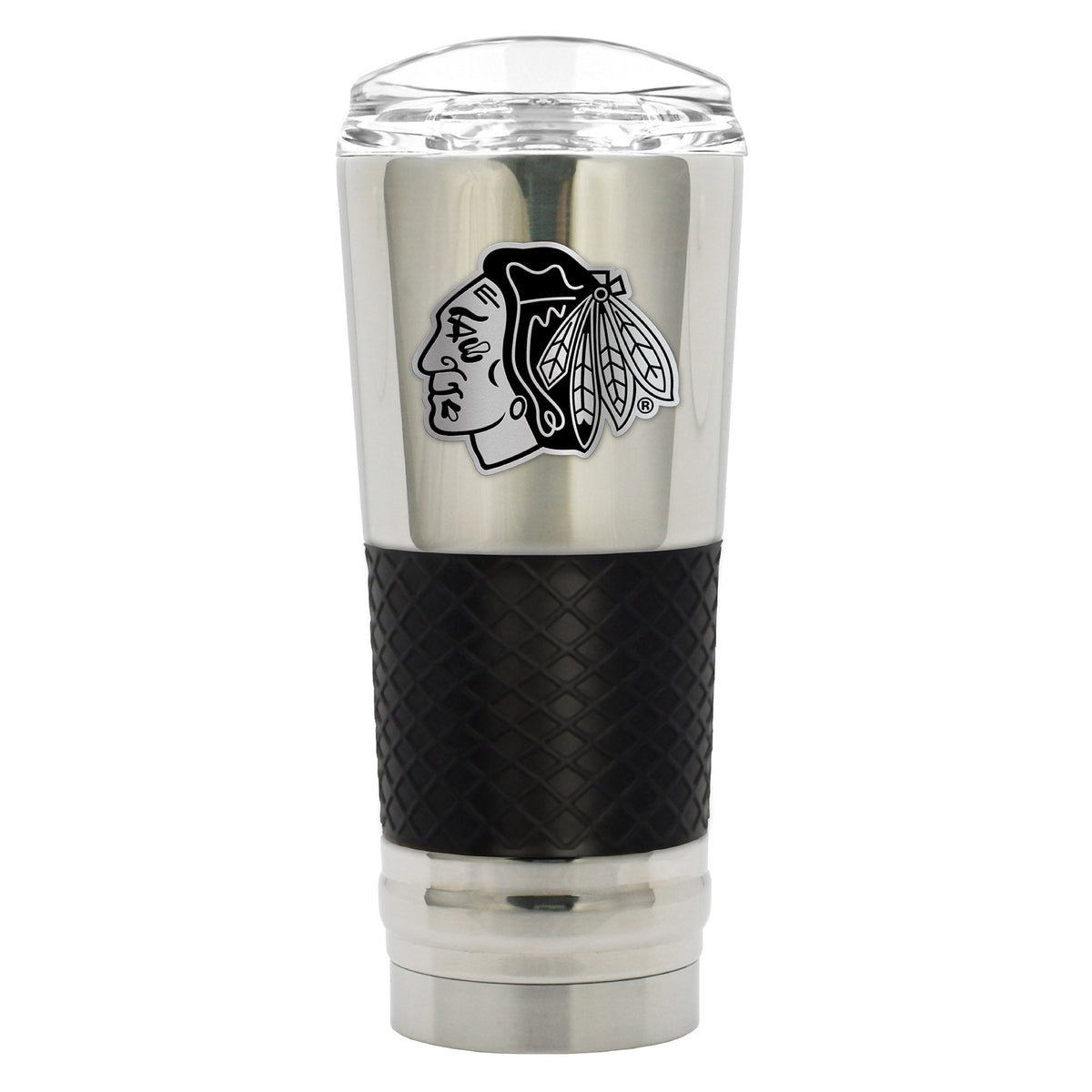 Chicago Blackhawks Draft 24oz. Chrome Stealth Tumbler product image 1, provided for visual reference and product detail