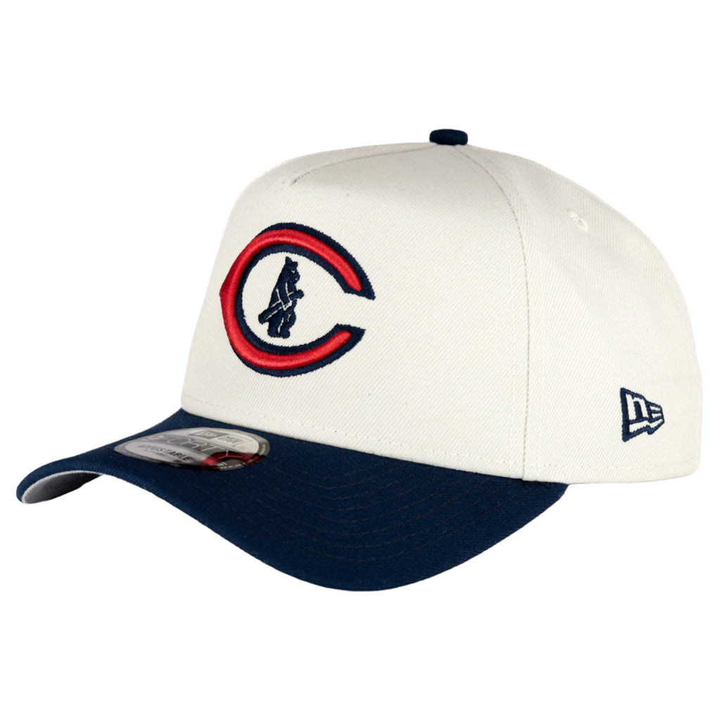 Chicago Cubs New Era 9FORTY A-Frame Stone Navy Adjustable Hat product image 3, provided for visual reference and product