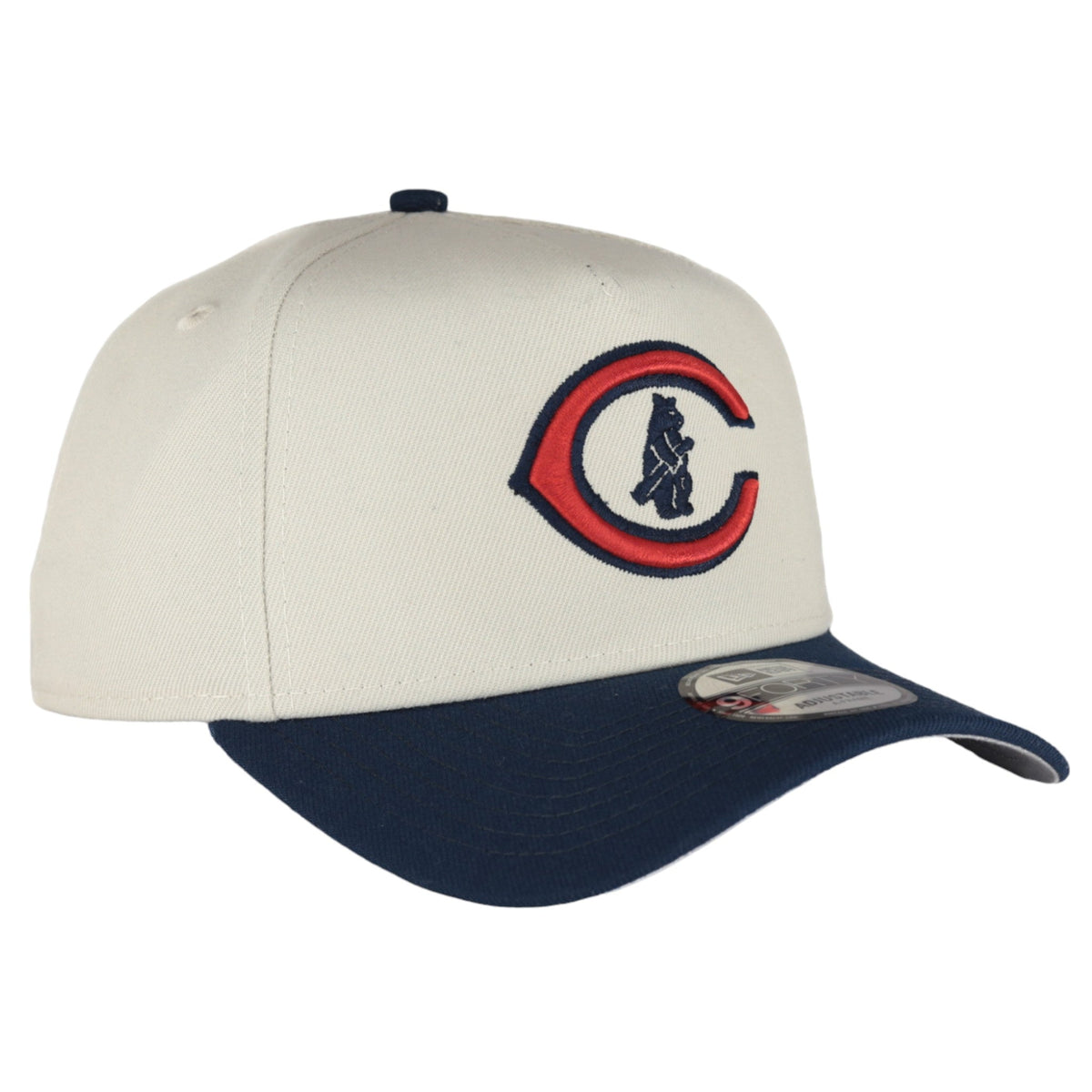 Chicago Cubs New Era 9FORTY A-Frame Stone Navy Adjustable Hat product image 1, provided for visual reference and product