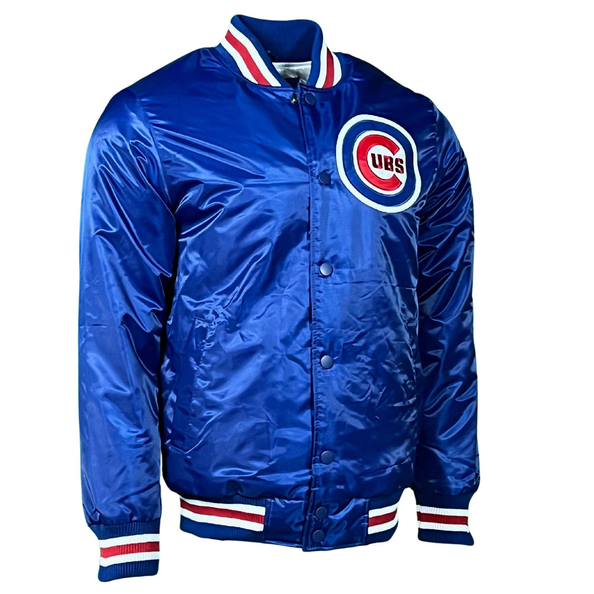 Chicago Cubs Royal Vintage Starter Jacket product image 1, provided for visual reference and product detail review