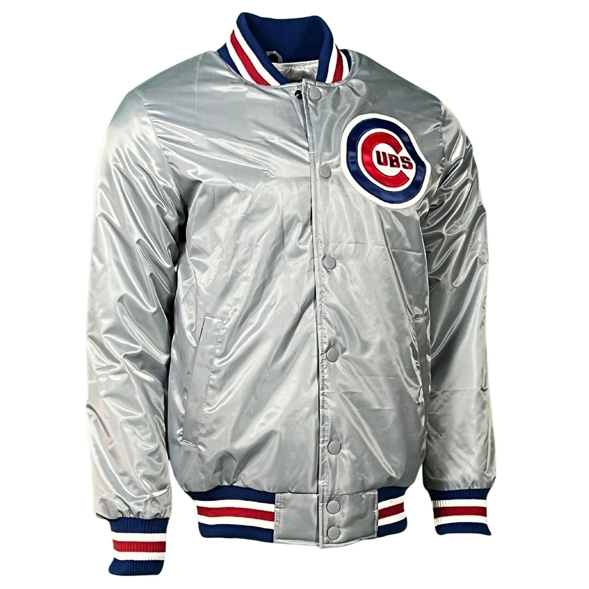 Chicago Cubs Grey Vintage Starter Jacket product image 5, provided for visual reference and product detail review