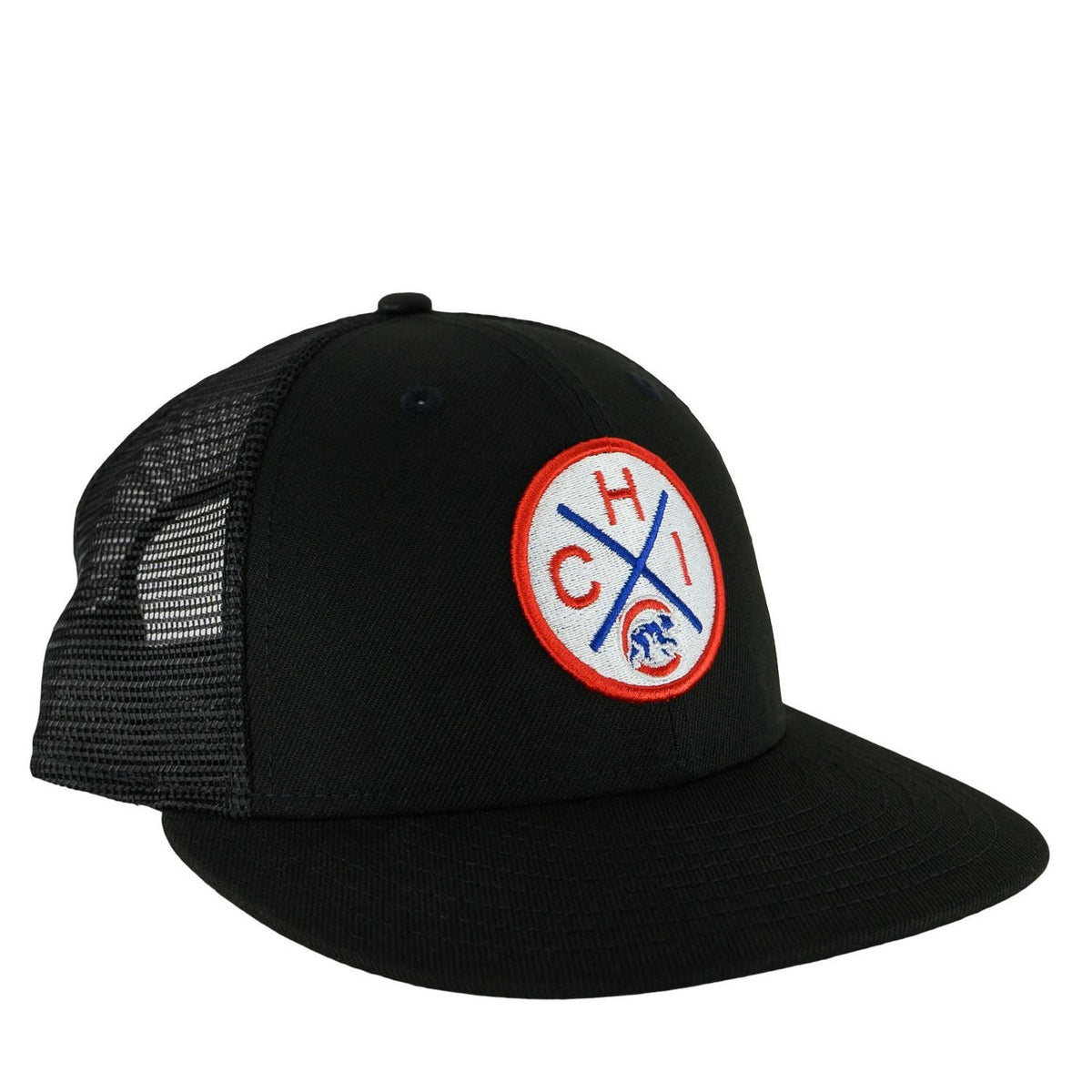Chicago Cubs Black Circle Patch New Era 9FIFTY Low Profile Mesh Back Hat product image 3, provided for visual reference and