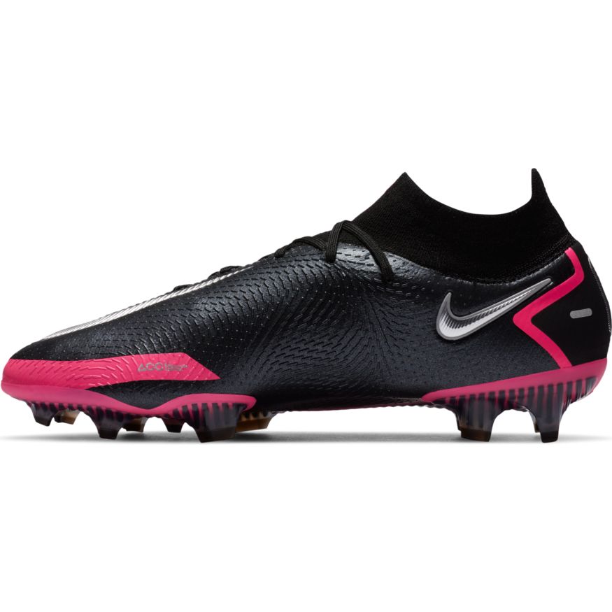 Nike Phantom GT Elite Dynamic Fit FG- BLACK/METALLIC SILVER/PINK BLAST product image 2, provided for visual reference and