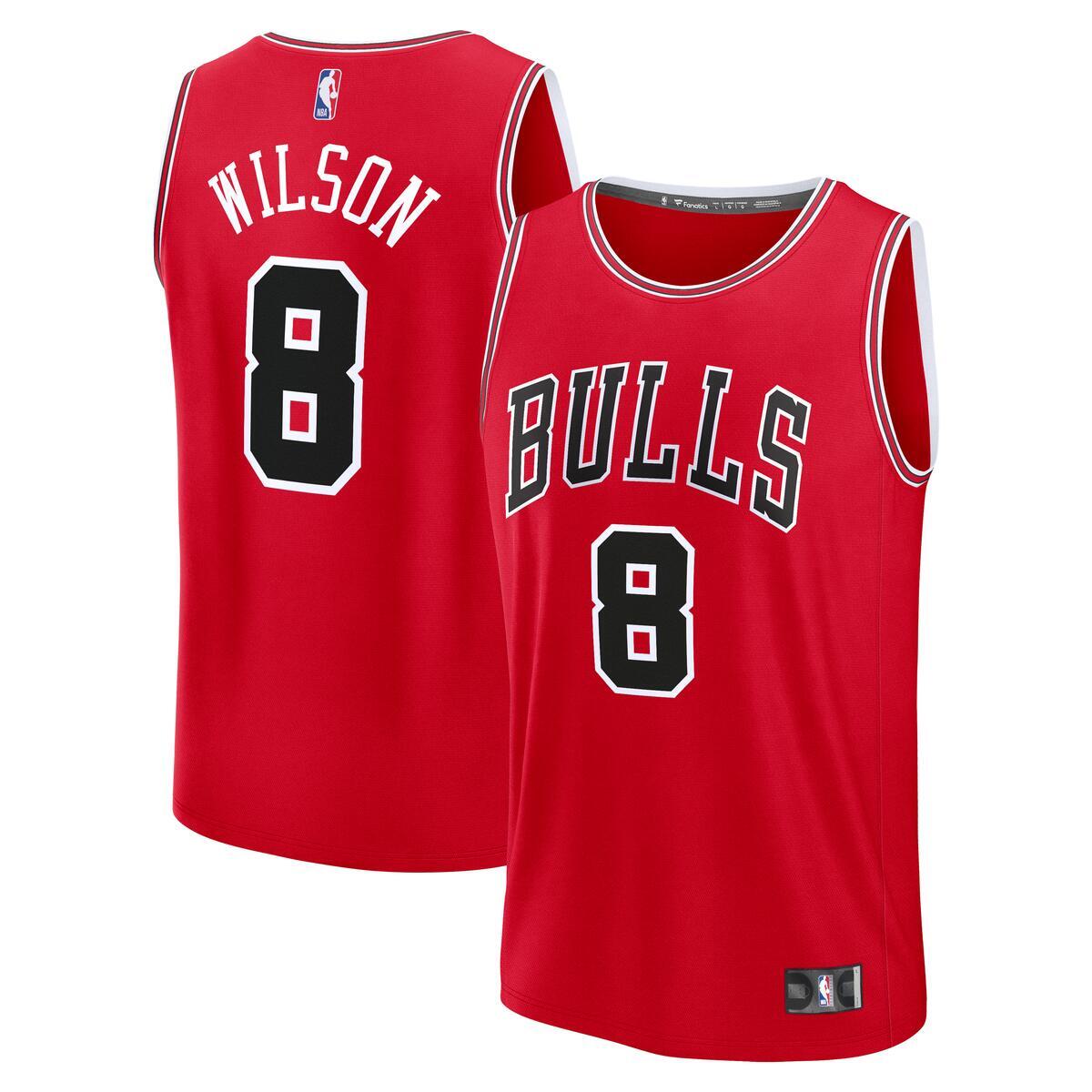 Caleb Wilson #8 Chicago Bulls Fanatics Youth Red Icon Jersey product image 1, provided for visual reference and product