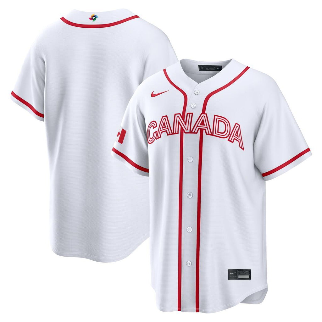 Canada World Baseball Classic 2026 Nike White Home Jersey product image 1, provided for visual reference and product detail