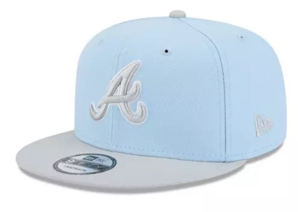 New Era Atlanta Braves 2-Tone Color Pack 59FIFTY Fitted Hat-Light Blue/Gray product image 2, provided for visual reference