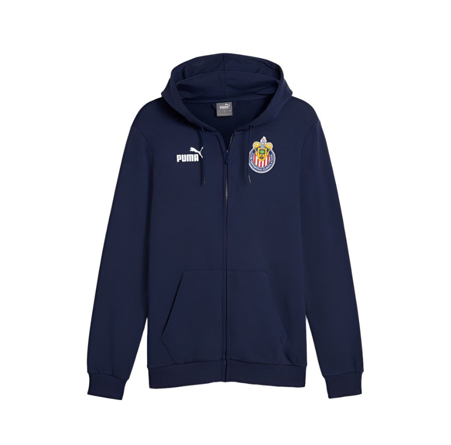 Puma Men Chivas Guadalajara Culture Hooded Full Zip-Up - Navy product image 1, provided for visual reference and product