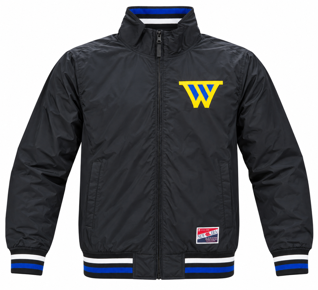 New Era Golden State Warriors Throwback Nylon Full-Zip Jacket product image 1, provided for visual reference and product