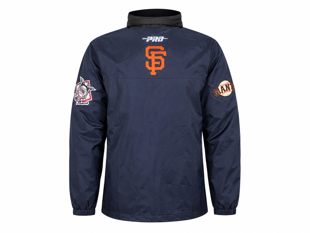 Pro Standard San Francisco Giants 1/4 Zip Jacket With Hood-Black product image 2, provided for visual reference and product