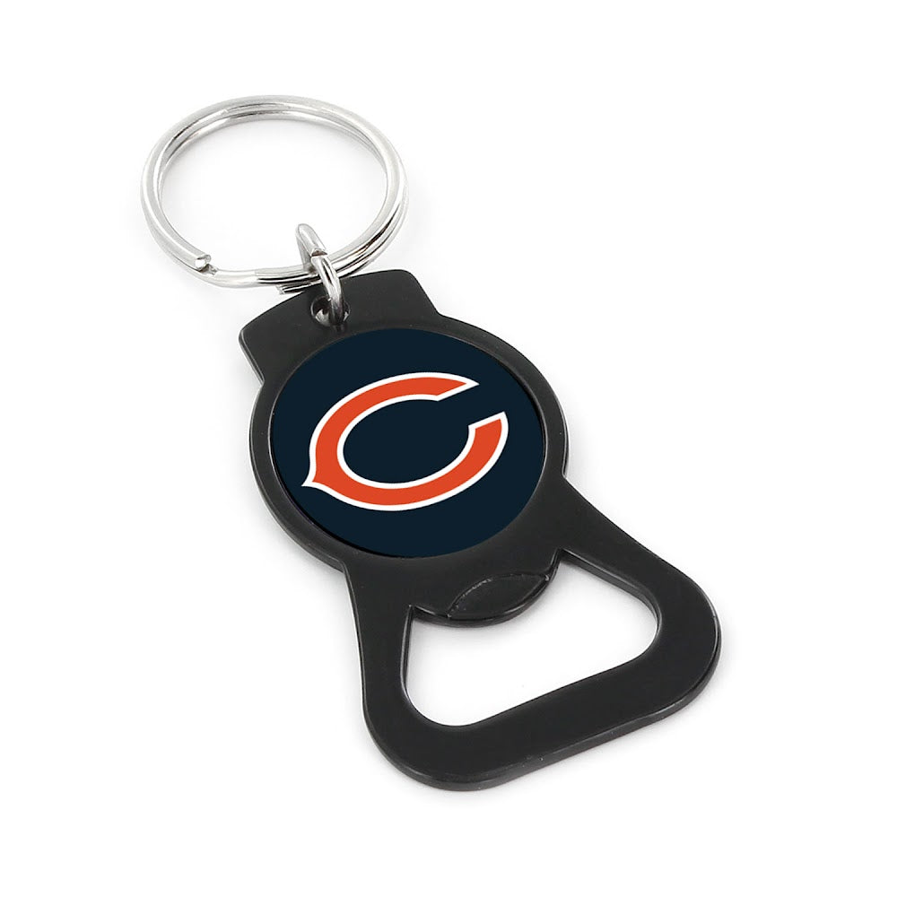 Chicago Bears Black Bottle Opener Keychain product image 1, provided for visual reference and product detail review