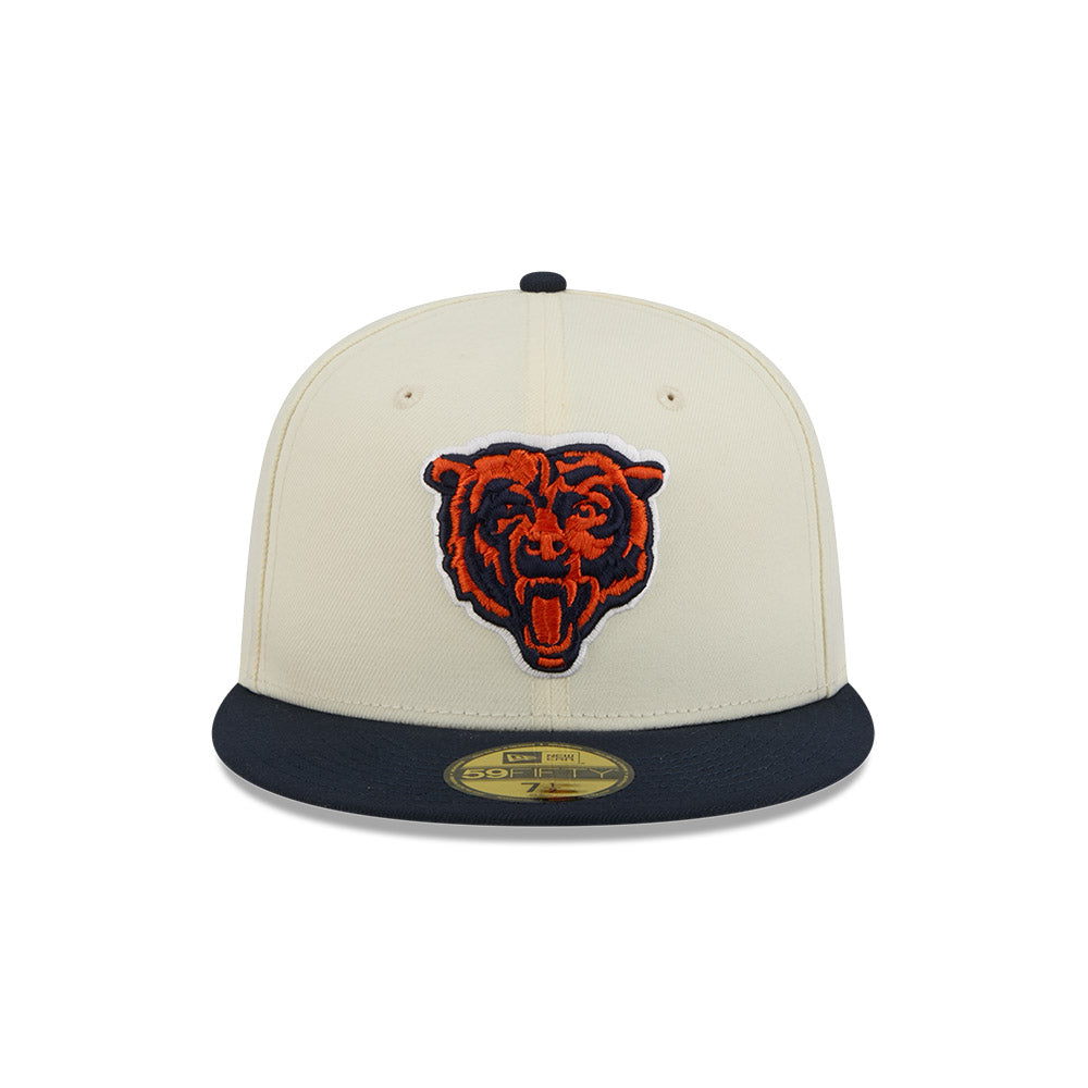 Chicago Bears Chrome/Navy Basic New Era 59FIFTY Fitted Hat product image 2, provided for visual reference and product detail