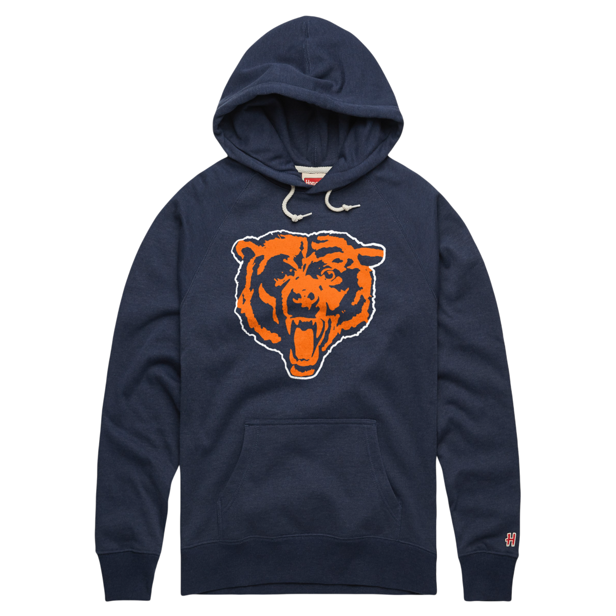 Chicago Bears Homage Navy Bear Head Hoodie product image 1, provided for visual reference and product detail review