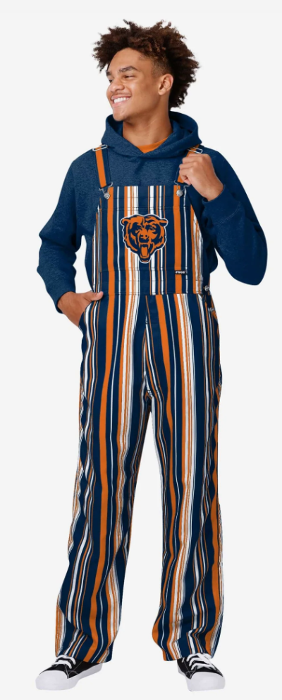 Chicago Bears Hyper Stripe Overalls product image 1, provided for visual reference and product detail review