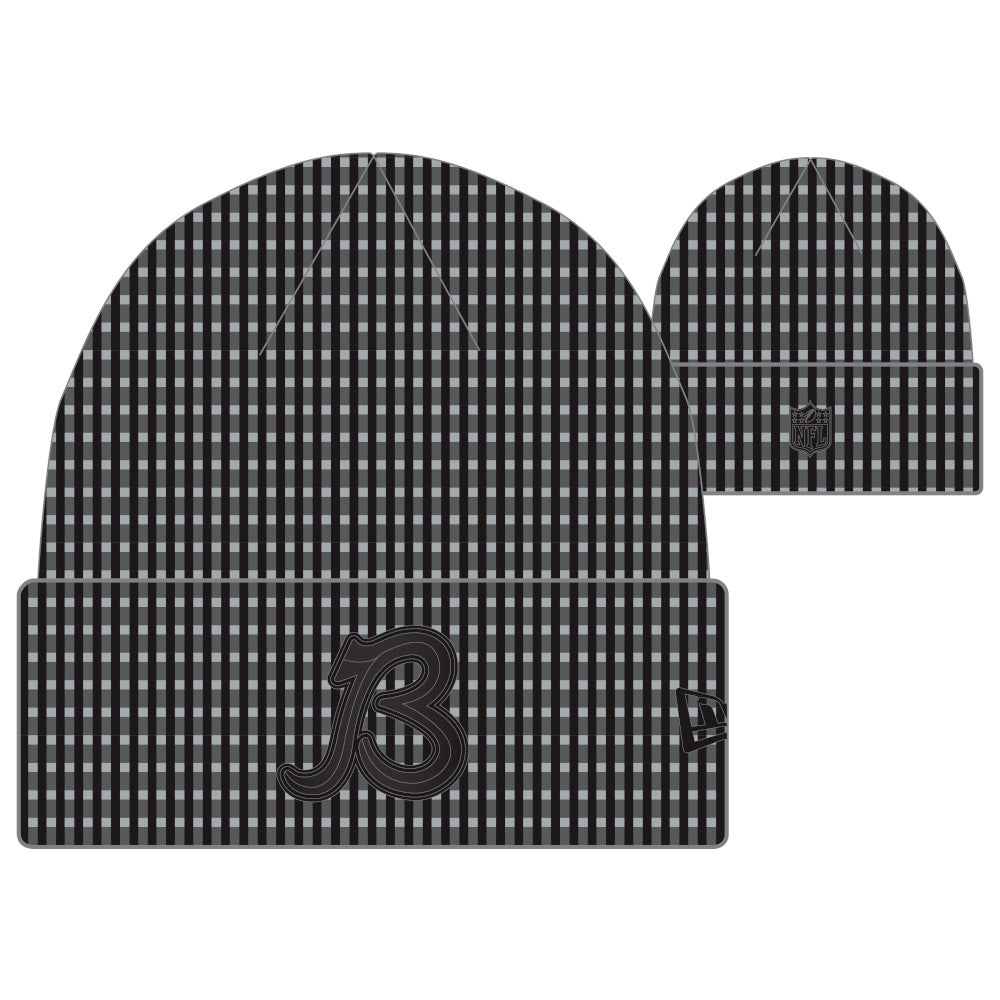 Chicago Bears New Era 2026 Sideline B Cuffed Black Knit Hat product image 1, provided for visual reference and product