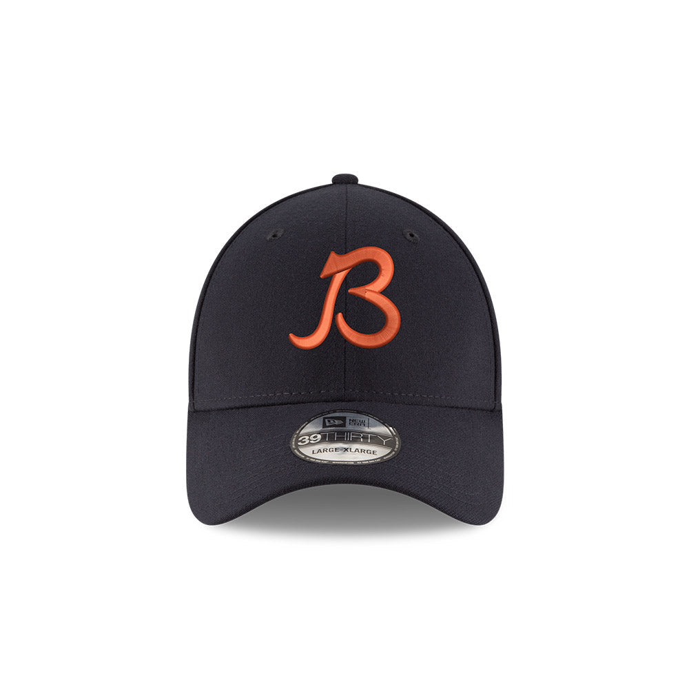 Chicago Bears New Era 39THIRTY Script B Navy Flex Fit Hat product image 2, provided for visual reference and product detail