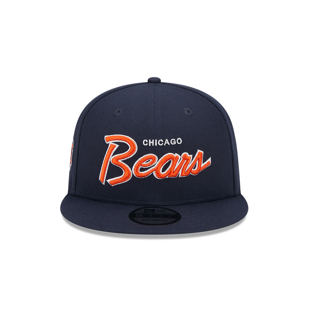 Chicago Bears New Era 9FIFTY EG Navy Script Snapback Hat product image 2, provided for visual reference and product detail