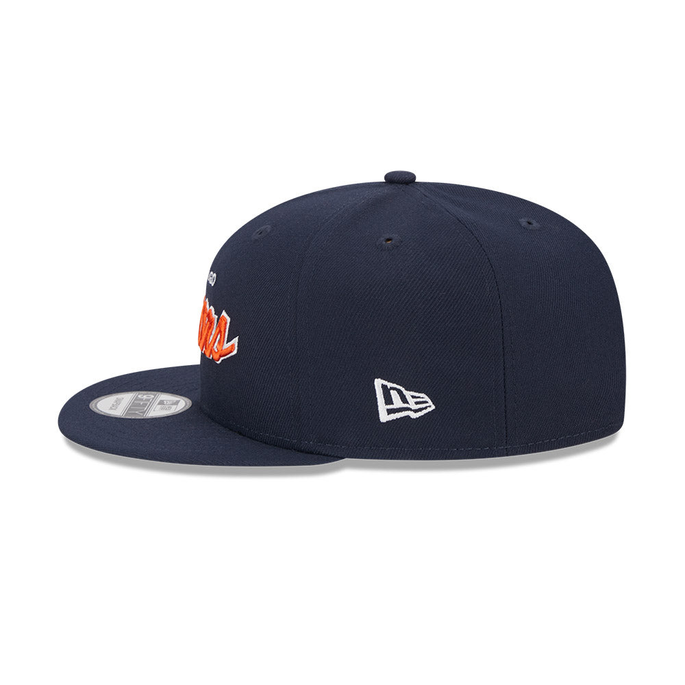 Chicago Bears New Era 9FIFTY EG Navy Script Snapback Hat product image 4, provided for visual reference and product detail