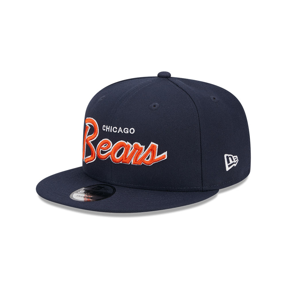 Chicago Bears New Era 9FIFTY EG Navy Script Snapback Hat product image 3, provided for visual reference and product detail