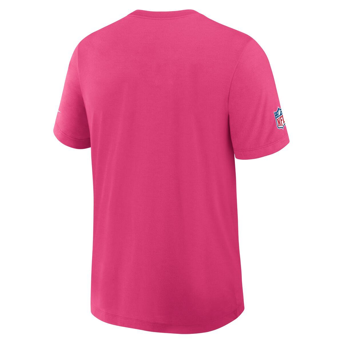 Chicago Bears Nike Men Crucial Catch Pink T-Shirt product image 2, provided for visual reference and product detail review
