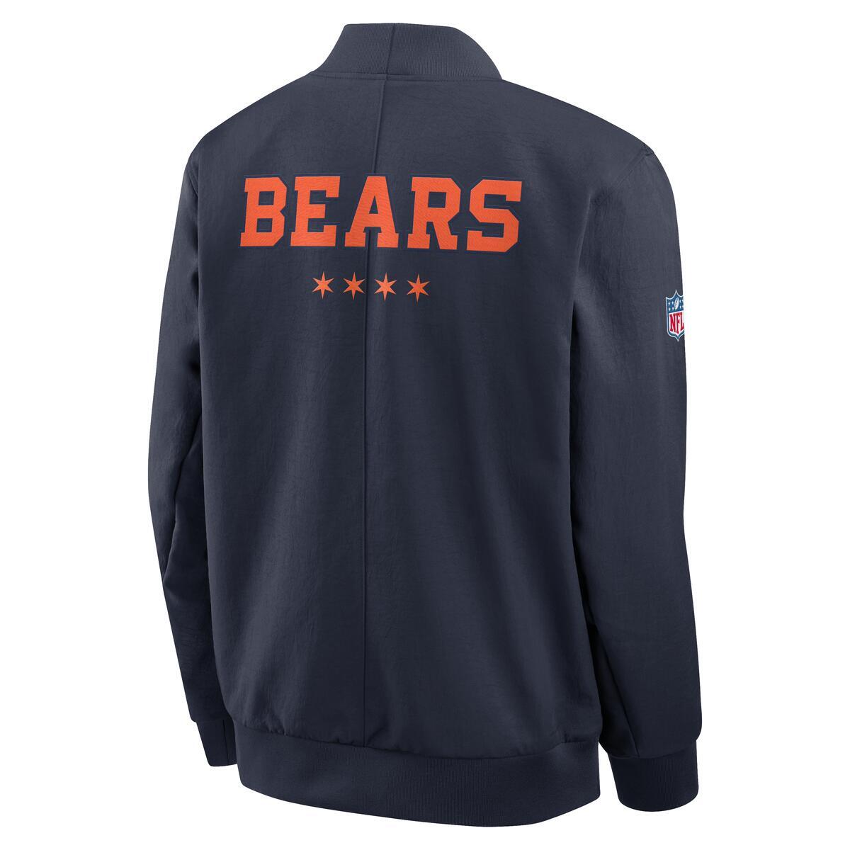 Chicago Bears Nike Men Rivalry Sideline 2026 Bomber Jacket product image 2, provided for visual reference and product detail