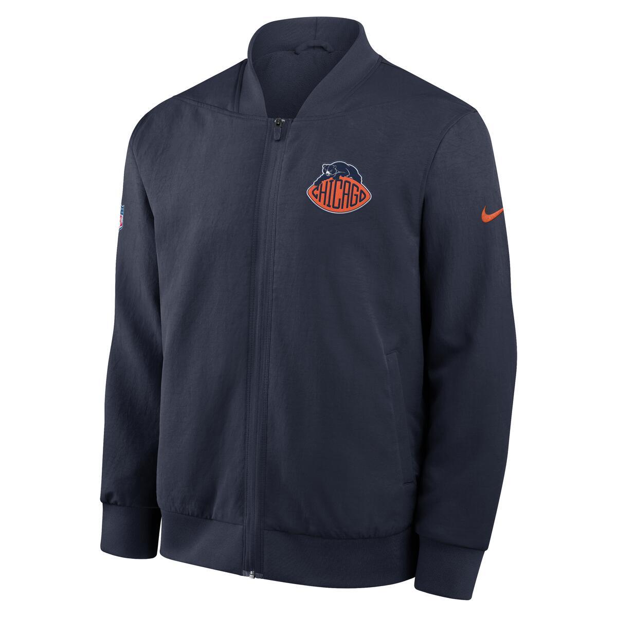 Chicago Bears Nike Men Rivalry Sideline 2026 Bomber Jacket product image 3, provided for visual reference and product detail