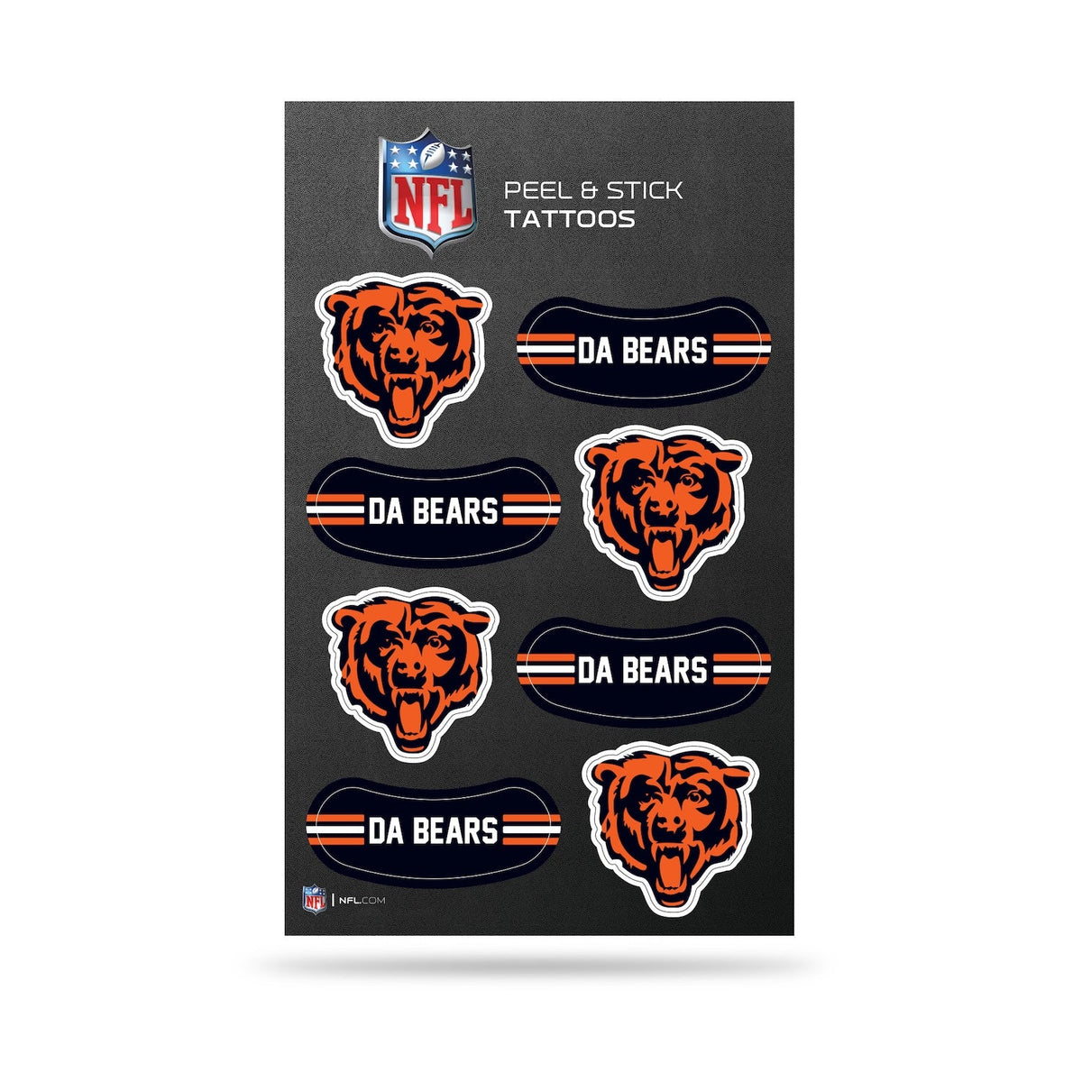 Chicago Bears Peel And Stick Tattoos - 3" x 5" Sheet product image 1, provided for visual reference and product detail review