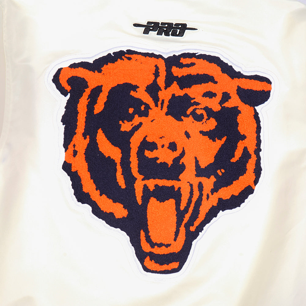Chicago Bears Pro Standard Cream Eggshell Satin Retro Classic Jacket product image 3, provided for visual reference and
