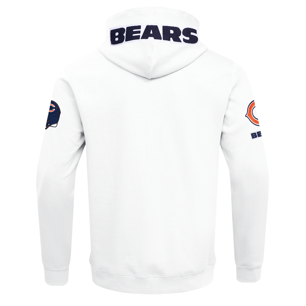 Chicago Bears Pro Standard Full Zip Chenille White Hoodie product image 2, provided for visual reference and product detail
