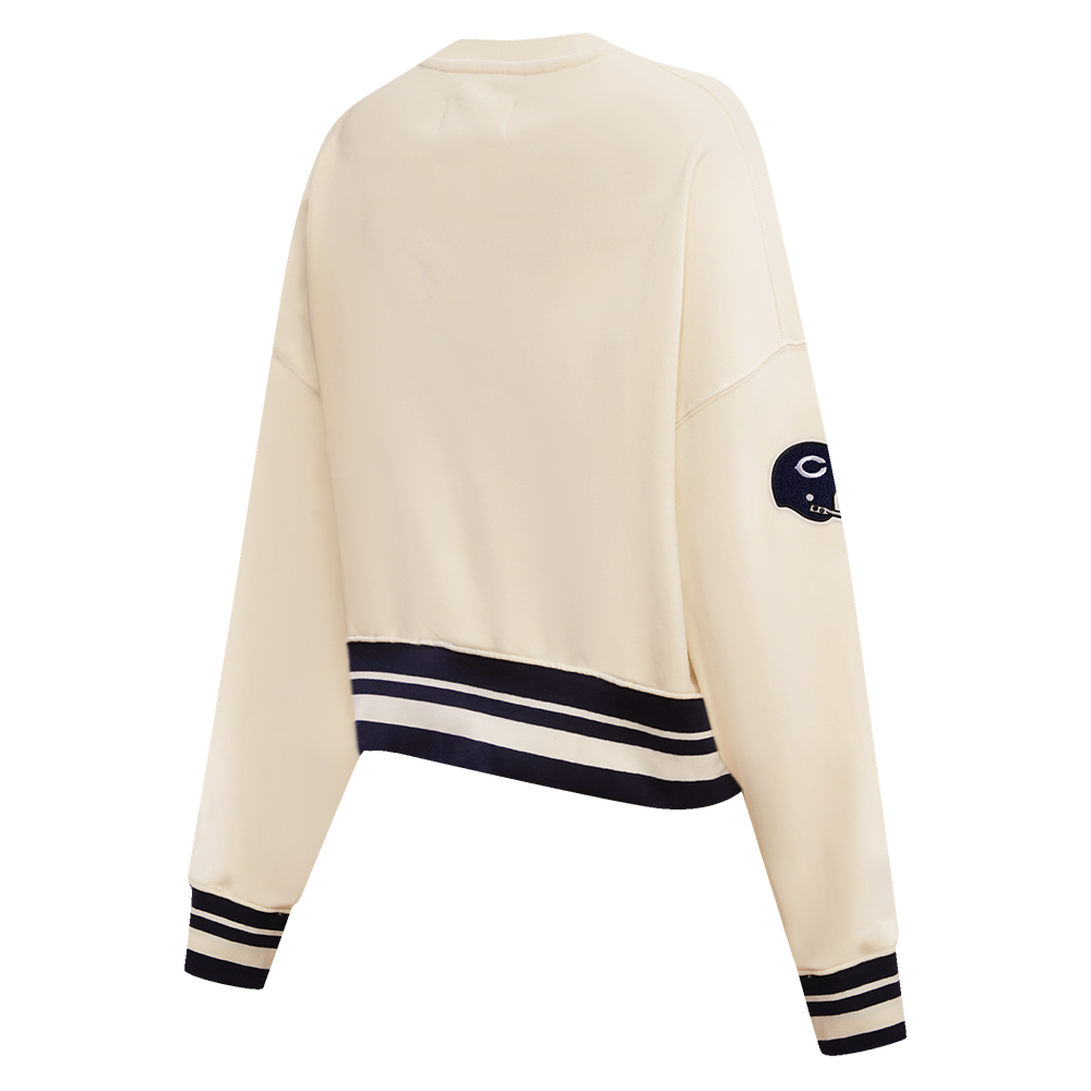 Chicago Bears Pro Standard Women Eggshell Retro Classic Crewneck Sweatshirt product image 4, provided for visual reference