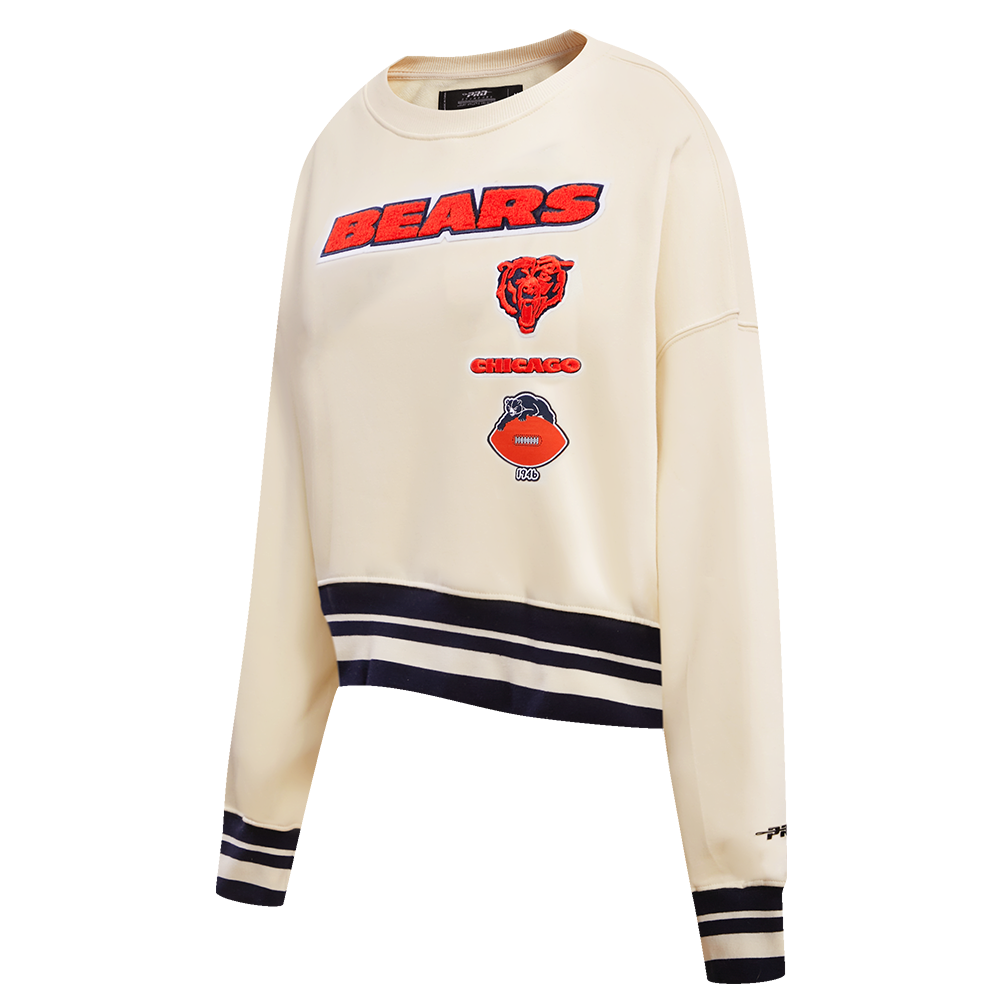 Chicago Bears Pro Standard Women Eggshell Retro Classic Crewneck Sweatshirt product image 3, provided for visual reference
