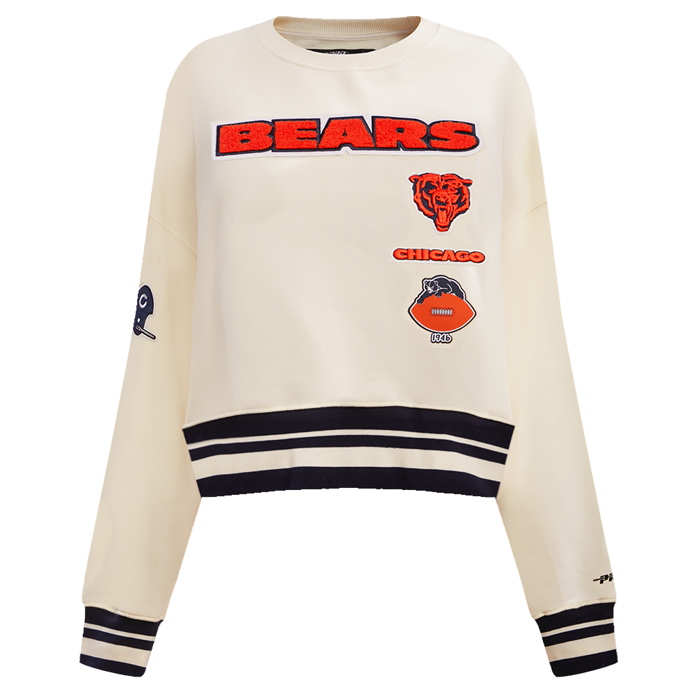 Chicago Bears Pro Standard Women Eggshell Retro Classic Crewneck Sweatshirt product image 1, provided for visual reference