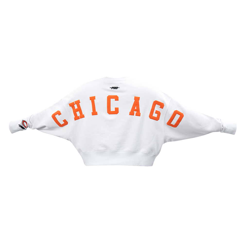 Chicago Bears Pro Standard Women White Wingspan Crewneck Sweatshirt product image 8, provided for visual reference and