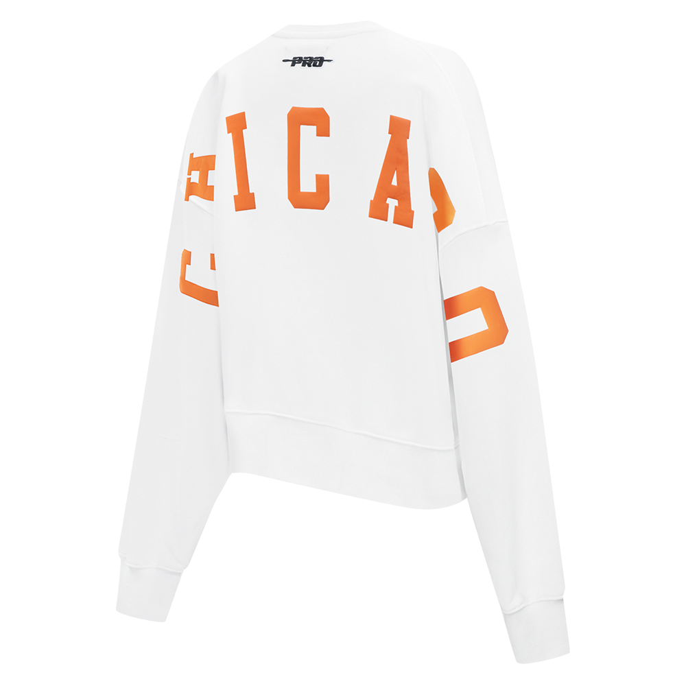 Chicago Bears Pro Standard Women White Wingspan Crewneck Sweatshirt product image 4, provided for visual reference and