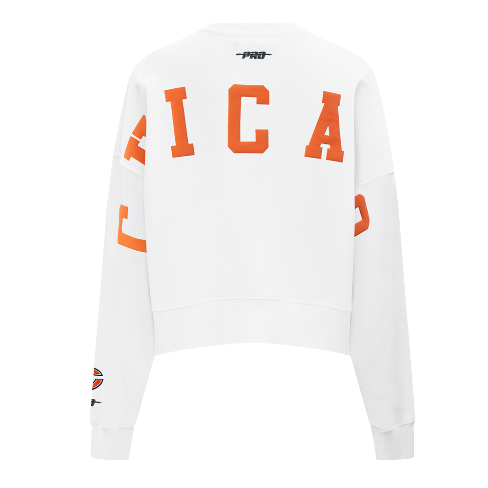 Chicago Bears Pro Standard Women White Wingspan Crewneck Sweatshirt product image 2, provided for visual reference and