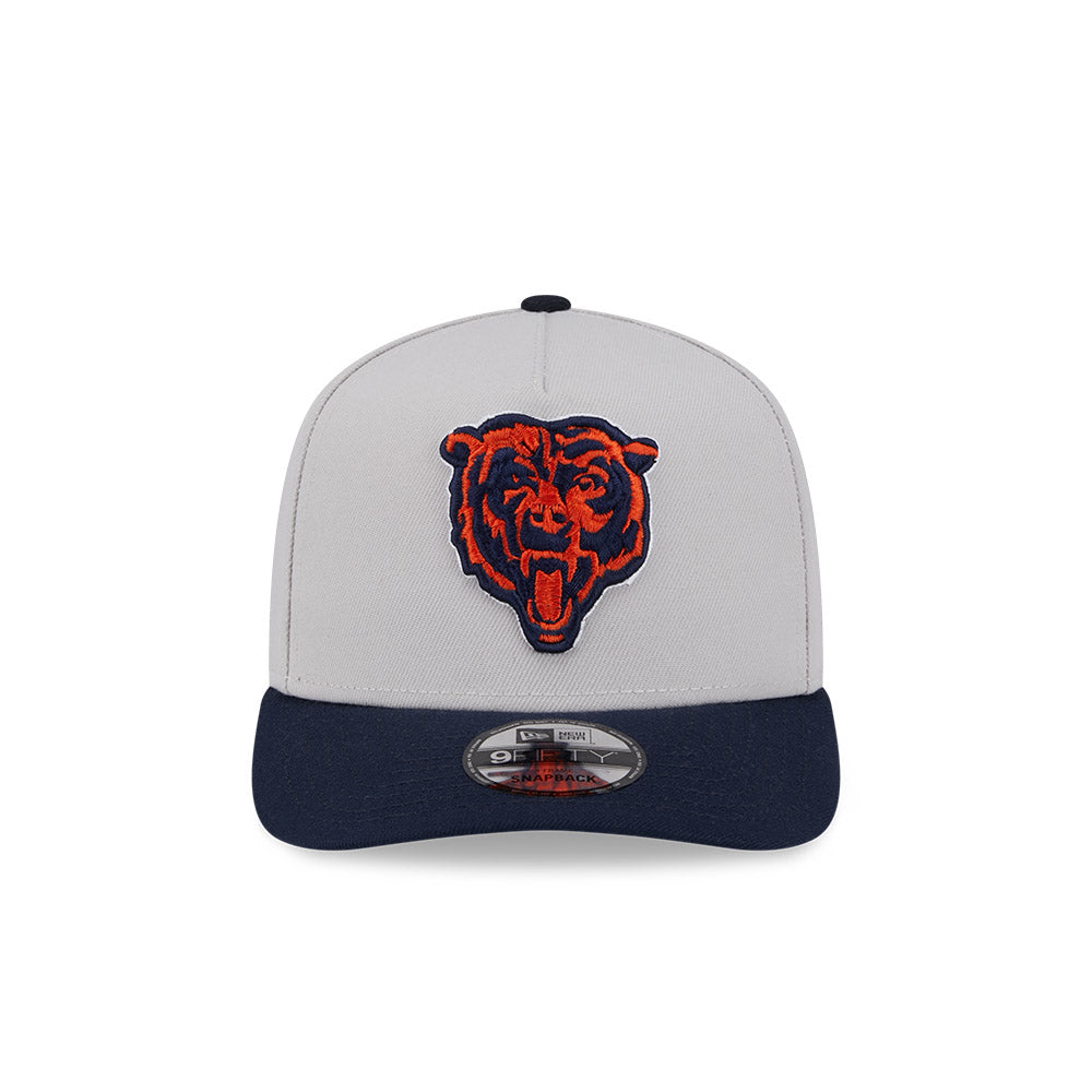 Chicago Bears Stone/Navy Curve New Era 9FIFTY A-Frame Adjustable Hat product image 2, provided for visual reference and