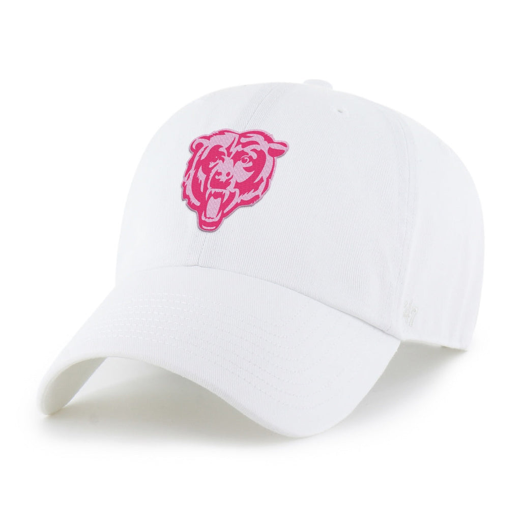 Chicago Bears White Pink '47 Cleanup Adjustable Hat product image 1, provided for visual reference and product detail review