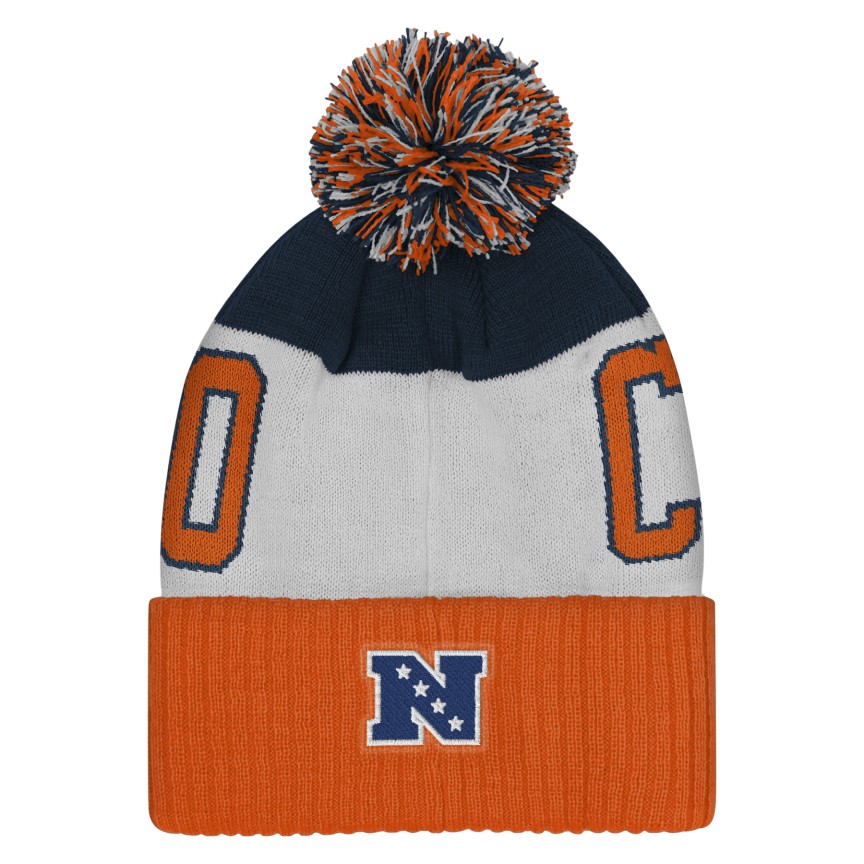 Chicago Bears Youth Goal Line Cuffed Pom Knit Hat product image 3, provided for visual reference and product detail review