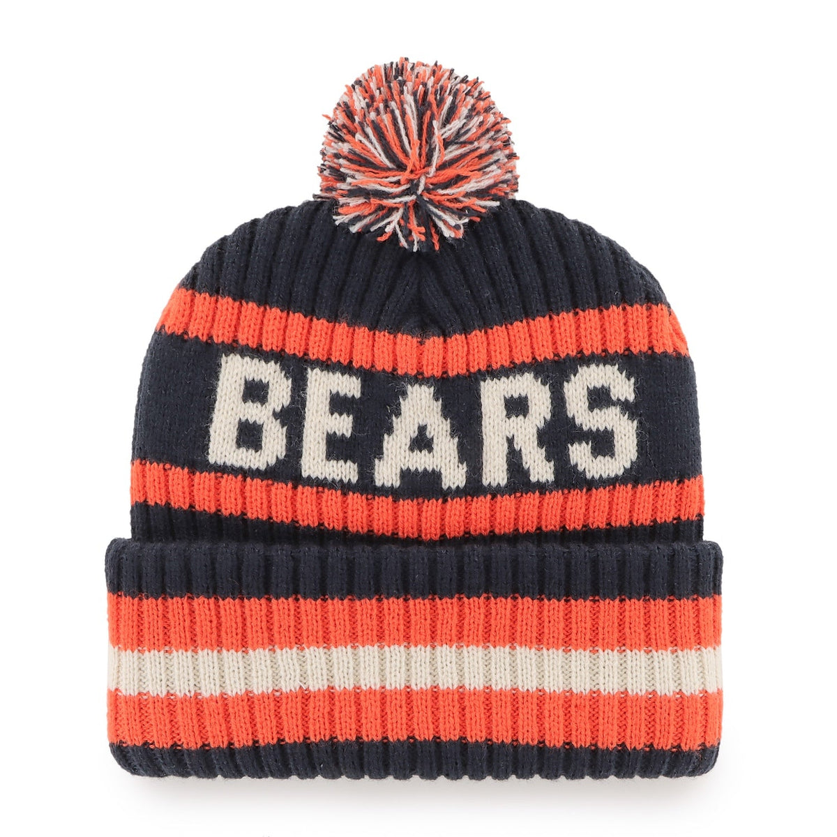 Chicago Bears '47 Historic Bering Navy Cuffed Knit Hat product image 2, provided for visual reference and product detail