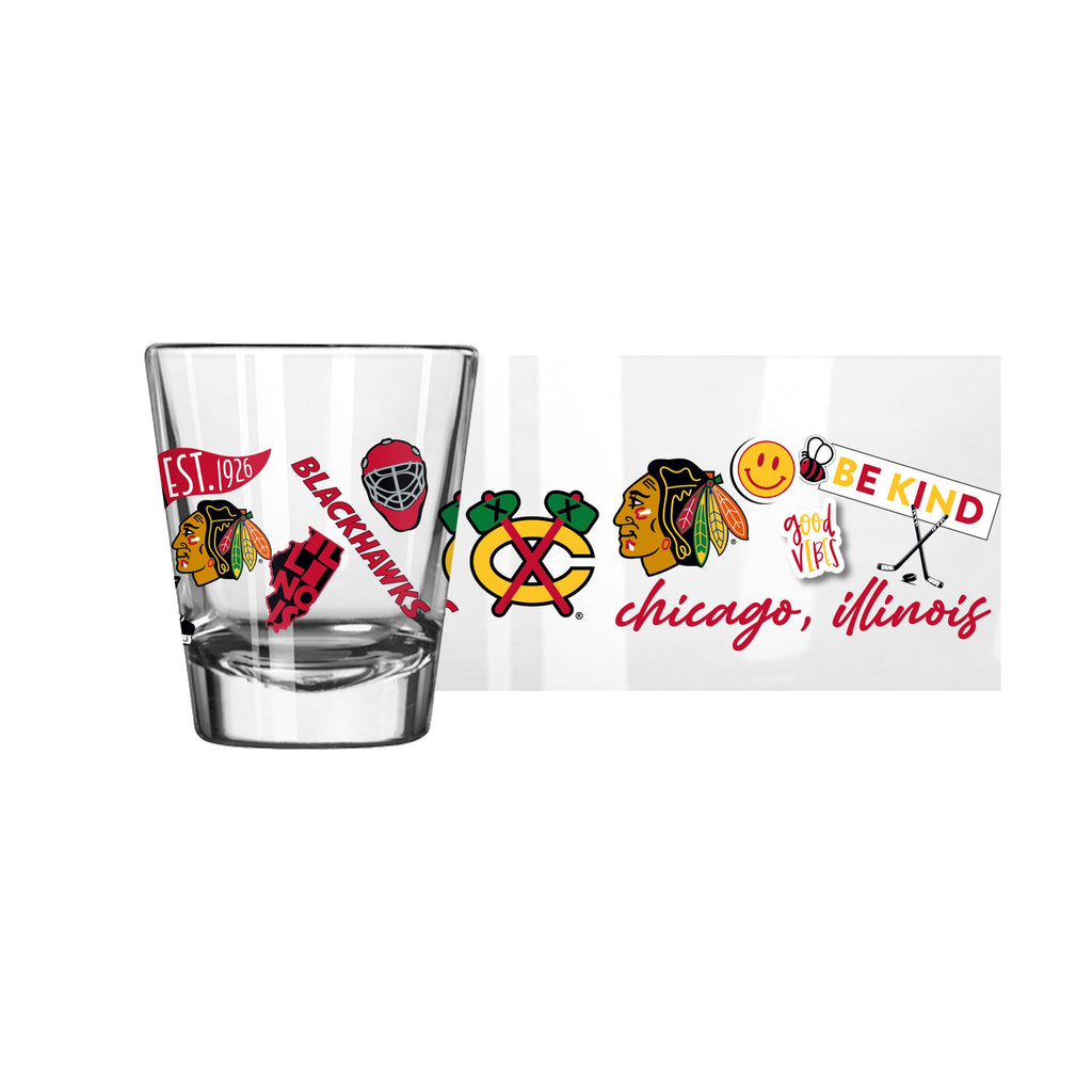 Chicago Blackhawks 2 oz. Native Design Shot Glass product image 1, provided for visual reference and product detail review