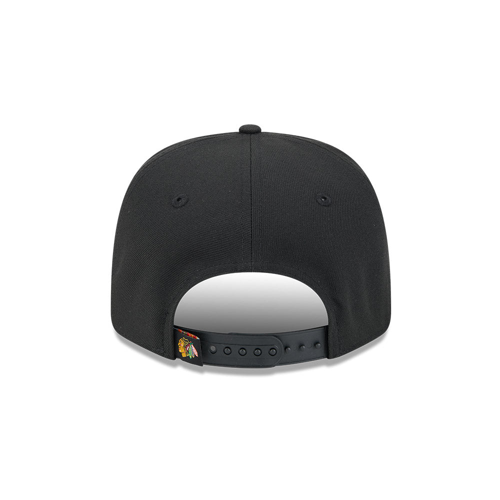 Chicago Blackhawks New Era 9SEVENTY Black Poly Stretch-Snap Adjustable Hat product image 6, provided for visual reference