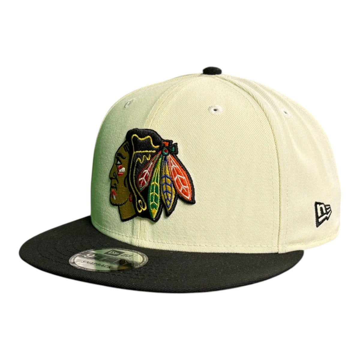 Chicago Blackhawks New Era Chrome/Black 9FIFTY Snapback Hat product image 3, provided for visual reference and product
