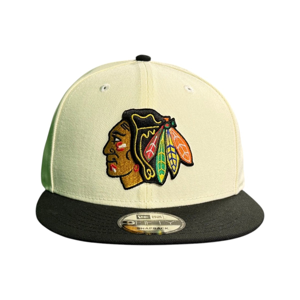 Chicago Blackhawks New Era Chrome/Black 9FIFTY Snapback Hat product image 2, provided for visual reference and product