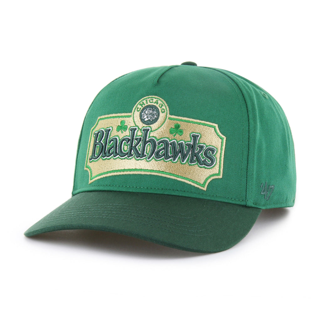 Chicago Blackhawks '47 Kelly Green St. Patrick's Double Shamrock Hitch Adjustable Hat product image 1, provided for visual