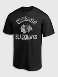 Chicago Blackhawks '47 Retrograde Franklin Black T-Shirt product image 1, provided for visual reference and product detail