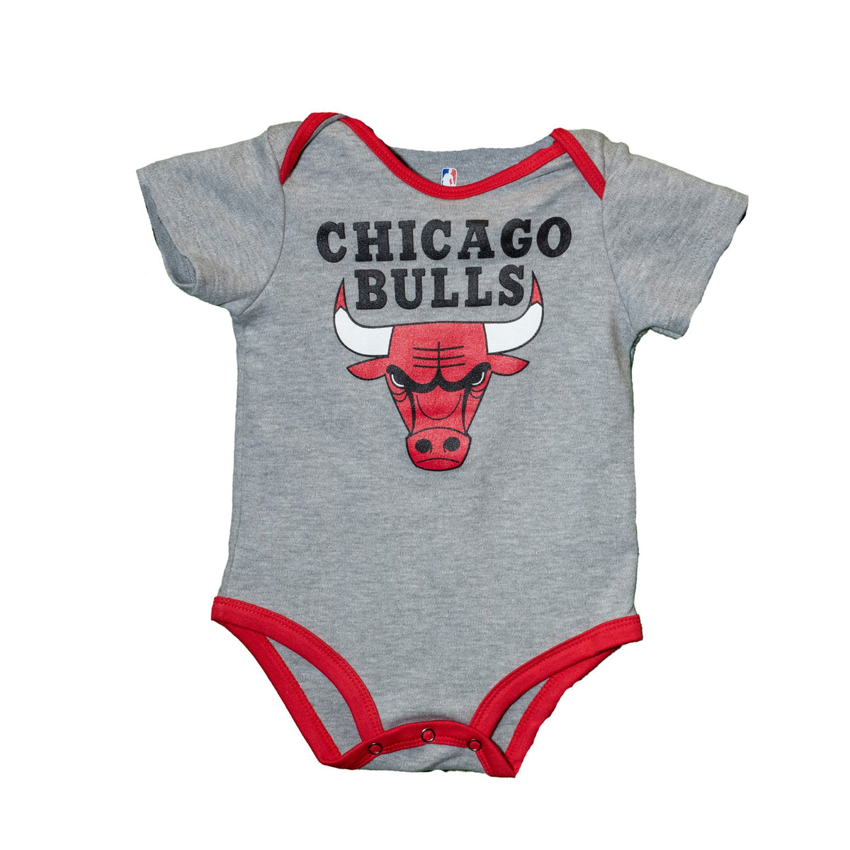 Chicago Bulls Primary Logo Grey Onesie product image 1, provided for visual reference and product detail review