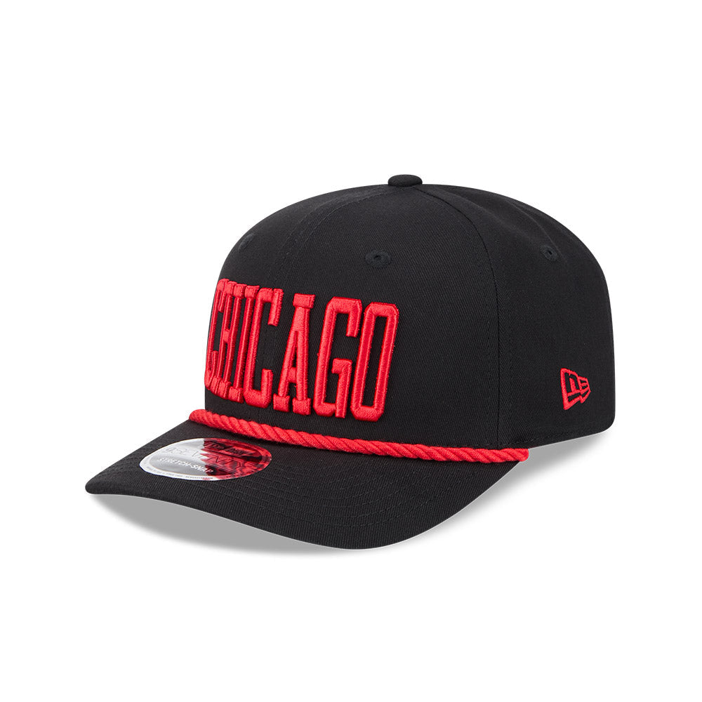 Chicago Bulls New Era 9SEVENTY Black Wordmark Stretch-Snap Adjustable Hat product image 3, provided for visual reference and